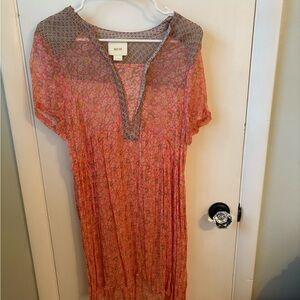 Maeve Pink and Blue Floral Dress